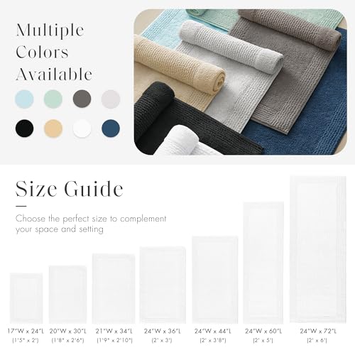Madison Park Splendor Reversible 100% Cotton Bath Rug, 21x34 White