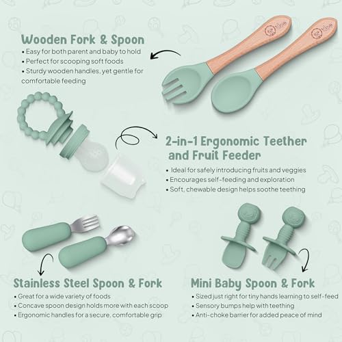 17-Piece Silicone Baby Feeding Set with Suction Plate and Utensils