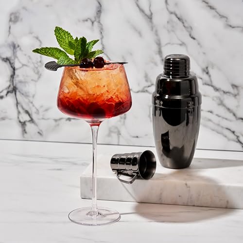 Viski Classic Angled Stemmed Cocktail Glasses Set of 2, 16 oz - Elegant Barware for Aperol & Spritz