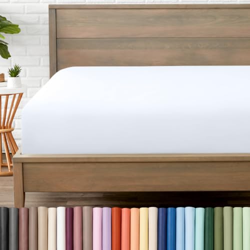 Bare Home Ultra-Soft Microfiber King Fitted Sheet - Deep Pocket, White