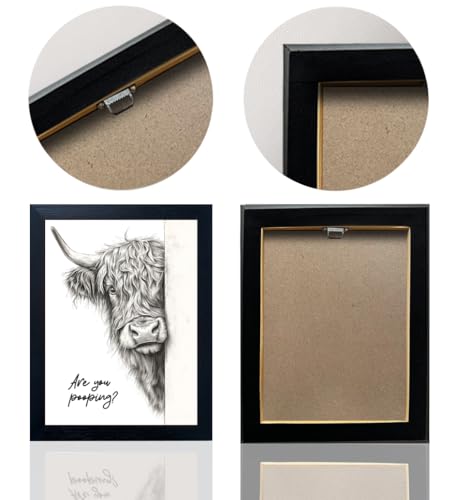 Funny Highland Cow Bathroom Wall Art Rustic Farmhouse Canvas Print 8x10