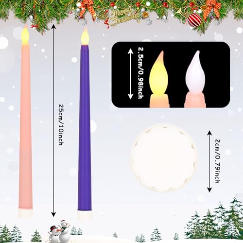 Waipfaru Green Christmas Advent Wreath Set with Flameless Candles, 12 Inch Holiday Centerpiece