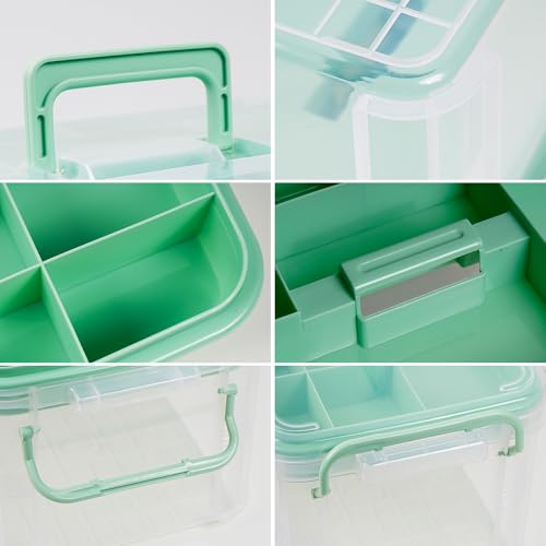 15qt Clear Medicine Organizer Box with Tray and Handle, Medical Storage Case