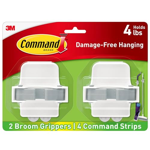 Adhesive Wall-Mount Broom and Mop Gripper - Damage-Free Organizer