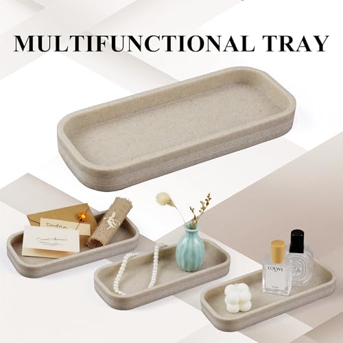 6-Piece Resin Bathroom Accessory Set, Stone Texture Organizer, Beige