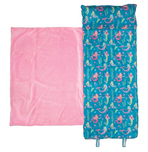 Stephen Joseph Mermaid Nap Mat with Soft Blanket & Removable Pillow, Toddler 20x50