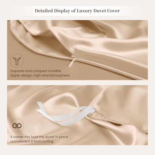 King Silk Duvet Cover - 100% Mulberry Silk, Breathable & Luxury
