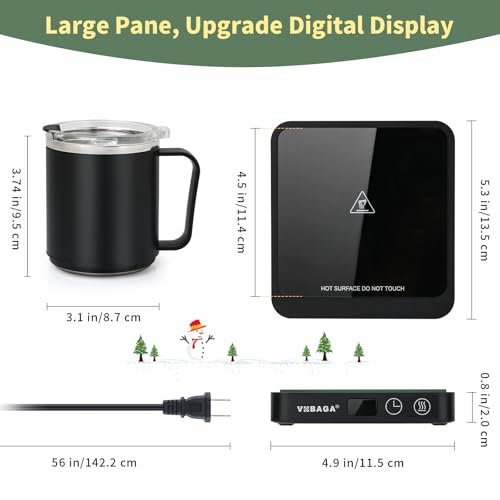 VOBAGA 15oz Coffee Mug Warmer & Set for Desk, Digital Temperature Control