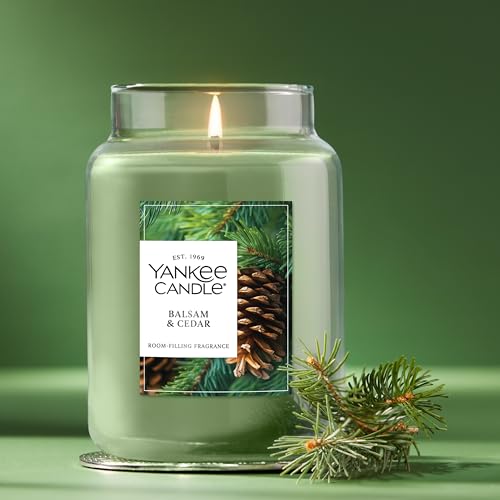 Balsam & Cedar Scented Candle - 22 oz Large Jar (Up to 150 Hour Burn Time)