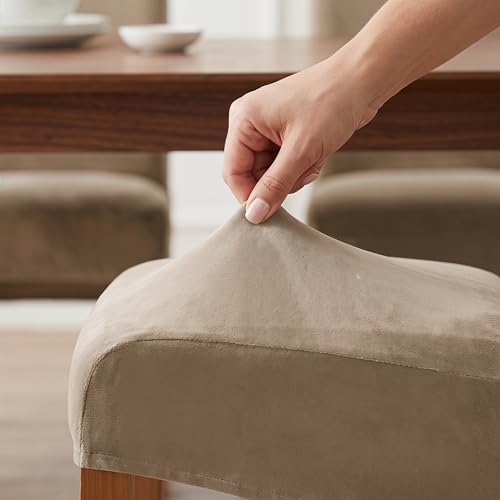 XL Velvet Dining Chair Covers - Removable & Washable Protectors