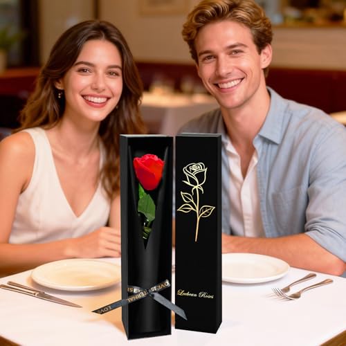 Single Preserved Red Rose in Luxury Gift Box - Real Forever Rose