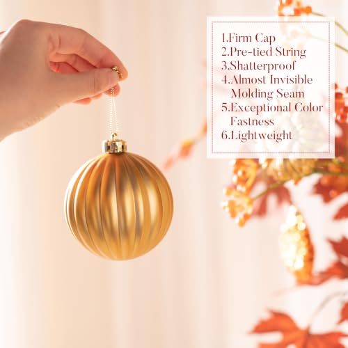 50-Piece Shatterproof Fall Tree Ornament Set - Orange Autumn Harvest Decor
