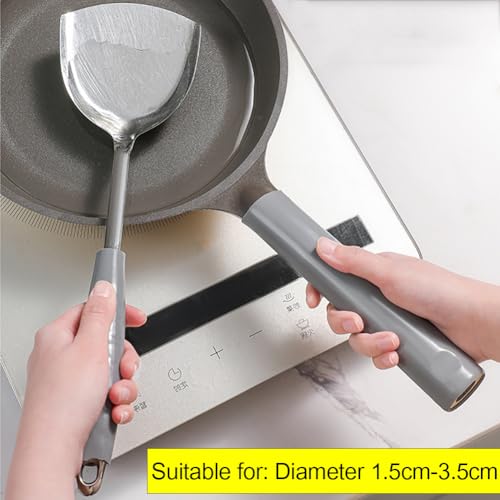 Yocartgo 2 Pcs Grey Heat-Resistant Silicone Pot Handle Covers for Cast Iron Skillets