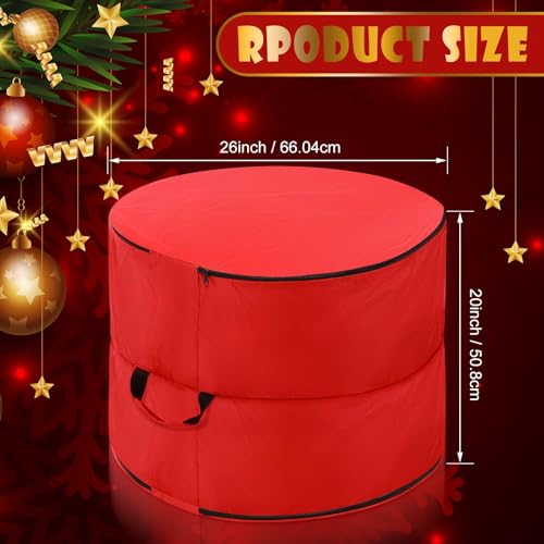 Wovnet 2-Pack 26 Inch Double-Layer Christmas Wreath Storage Bags - Waterproof & Easy Access