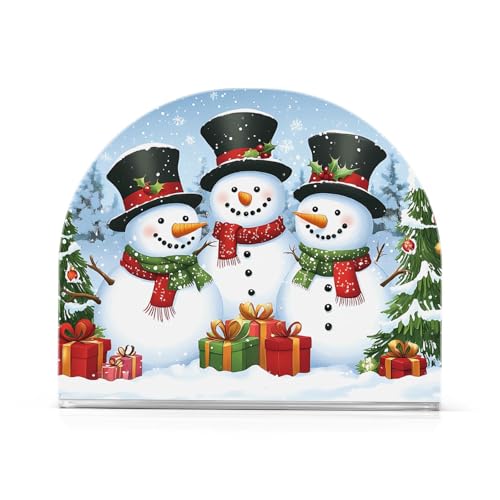 ALAZA AA08 Christmas Snowman Napkin Holder Acrylic Holiday Kitchen Dispenser