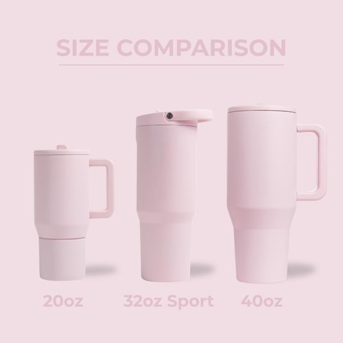 HydroJug Sport - 32oz Stainless Steel Tumbler with Straw | Vacuum Insulated & Leakproof - Pink Sand