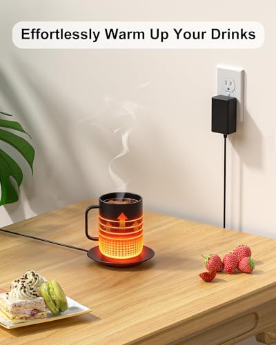WUKUR Black Charging Coaster for Temperature Control Mug - Compatible with 1st & 2nd Gen Smart & Travel Mugs