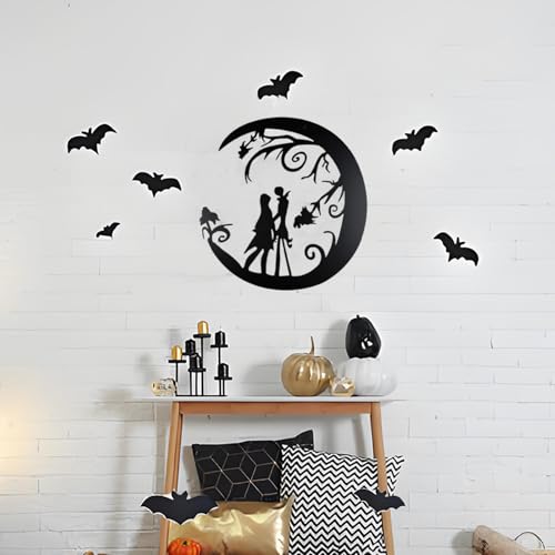 Halloween Christmas Metal Wall Art - Nightmare Theme Wall Decor, 11 Inch