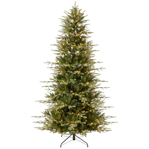 7.5ft Pre-Lit Slim Artificial Christmas Tree with 2-in-1 LED Lights