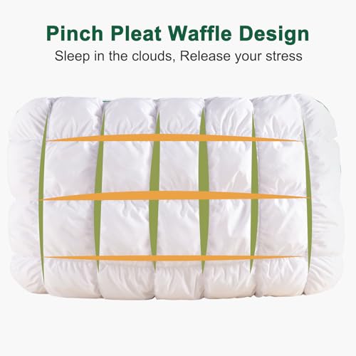 Fluffy Queen Size Bed Pillow - Soft Down-Alternative Filling