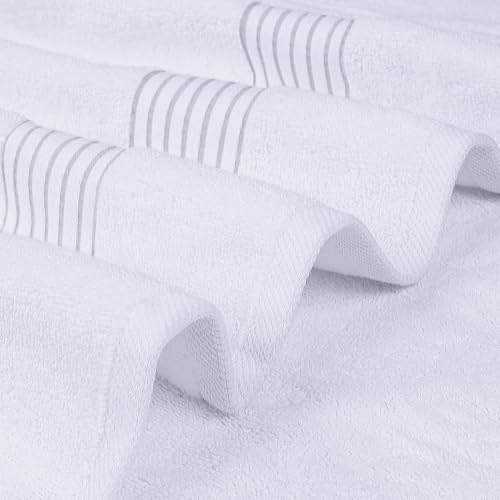 Utopia Towels Luxury Bath Towels Set 4 Pack, 27x54 White Ring Spun Cotton