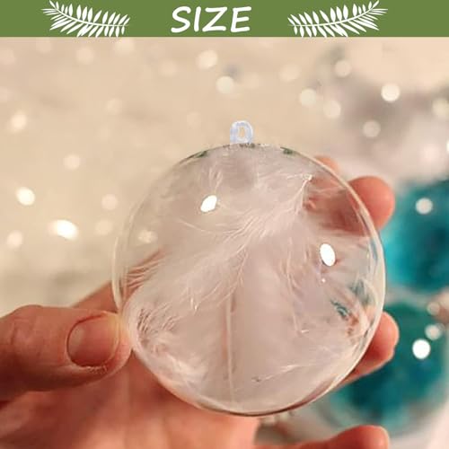 20PCS 80mm Clear Fillable Ornaments, Shatterproof Acrylic Baubles for DIY Crafts