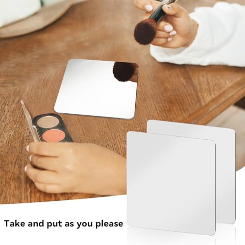 2-Pack Self-Adhesive Acrylic Mirror Tiles, 6x6 Inch Shatterproof Wall Decor
