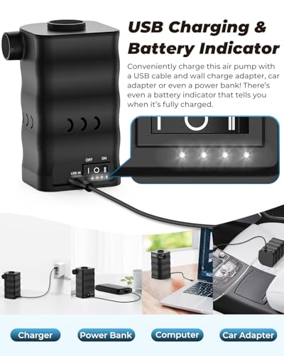 Portable 6000mAh Rechargeable Air Pump for Inflatables