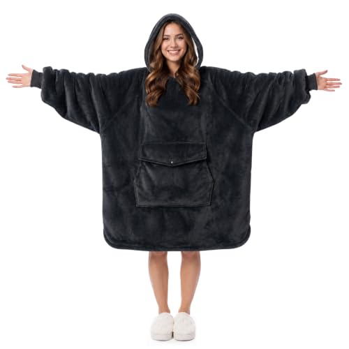 Oversized Wearable Blanket Hoodie, Soft Sherpa Fleece Sweatshirt