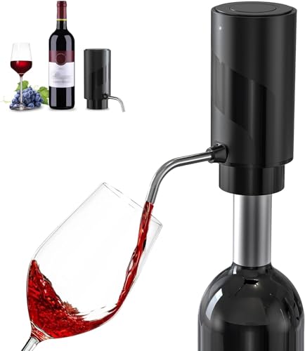 AREYCVK Black-ABS Electric Wine Aerator & Dispenser, USB Rechargeable, Automatic Wine Pourer for Wine Lovers