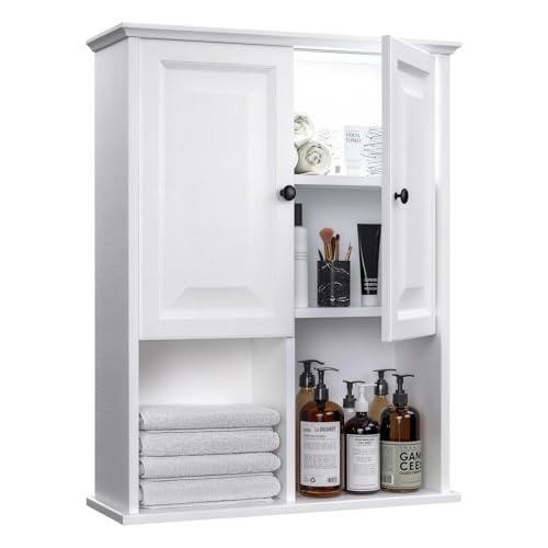 Wall Mounted Bathroom Medicine Cabinet with Motion Sensor LED Light & Shelf