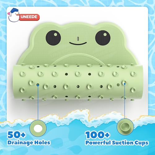 Non-Slip Rubber Baby Bathtub Mat - 30"x18" Frog Design Shower Mat