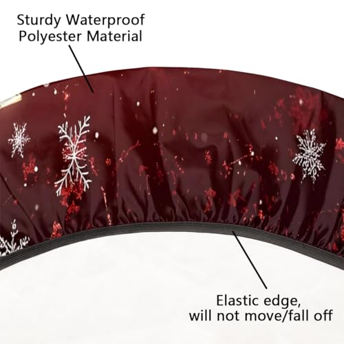 Pardick 42 Inch Christmas Tree Snowflake Fitted Waterproof Tablecloth Holiday Decor