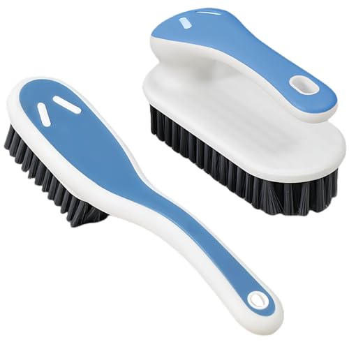 Soft Bristle Household Scrub Brush Set - 2 Pack Laundry & Shoe Cleaner