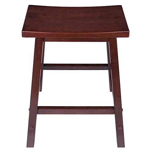24-Inch Solid Wood Saddle Seat Counter Stool in Walnut