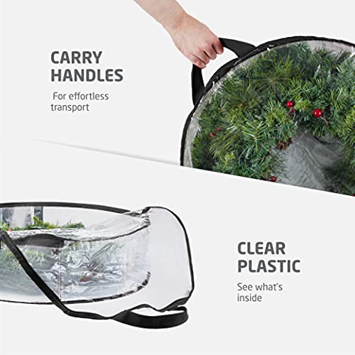 2 Pack 24 Inch Christmas Wreath Storage Bag Waterproof Container