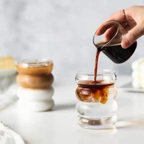 14oz Can-Shaped Drinking Glasses Set with Glass Straws and Cleaning Brush