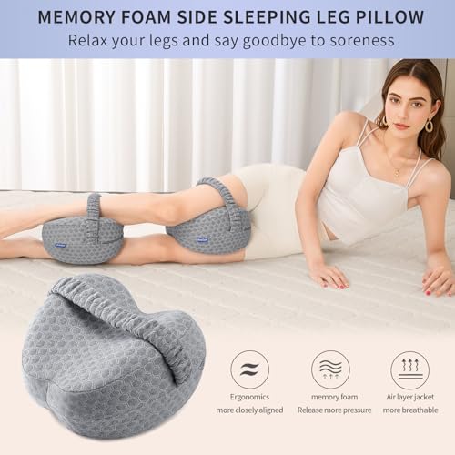 Ergonomic Heart-Shaped Knee Pillow - Memory Foam for Side Sleepers