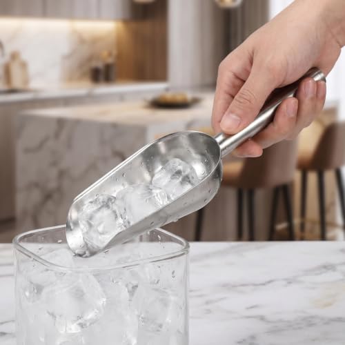 Stainless Steel Ice Scoop & Tongs Serving Set - 10 Pieces for Bars & Catering