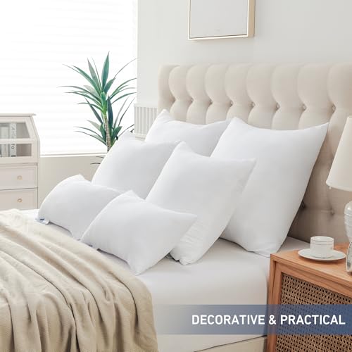 Leeden 12x20 Lumbar Throw Pillow Inserts, Set of 2 Plush Cushion Forms