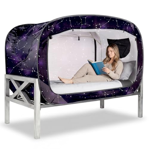 Twin Size Bed Privacy Tent - Portable Indoor Pop-Up Canopy with 2 Doors
