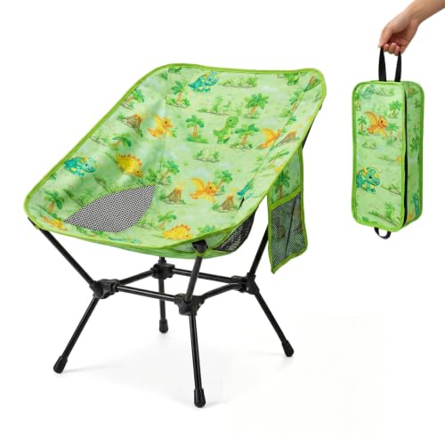 Kids Folding Camping Chair with Dinosaur Print and Carry Bag