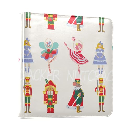 Yasala Multicolored Christmas Photo Album with Vegan PU Leather Cover - 20 Sheets, 3-Ring Binder