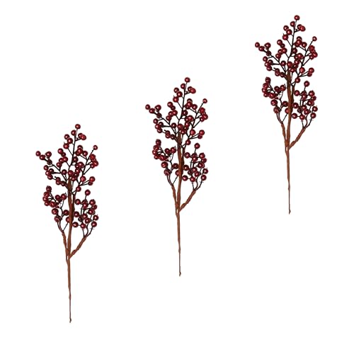 11-Inch Weatherproof Burgundy Berry Spray Set of 3 for Holiday Decor