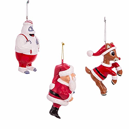 Kurt S. Adler Rudolph & Santa Blow Mold Christmas Ornaments 3-Piece Set