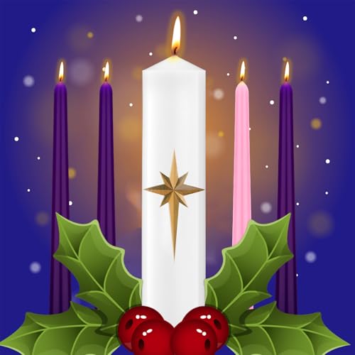 MTLEE Advent Candle Set with Morning Star & 4 Tapers for Church 12in