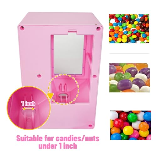 YOBRO Pink Candy Dispenser Mini Vending Machine for Desktop