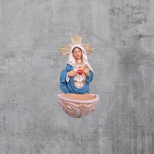 Immaculate Heart Holy Water Font for Home - 5.75 Inch, 2-Pack