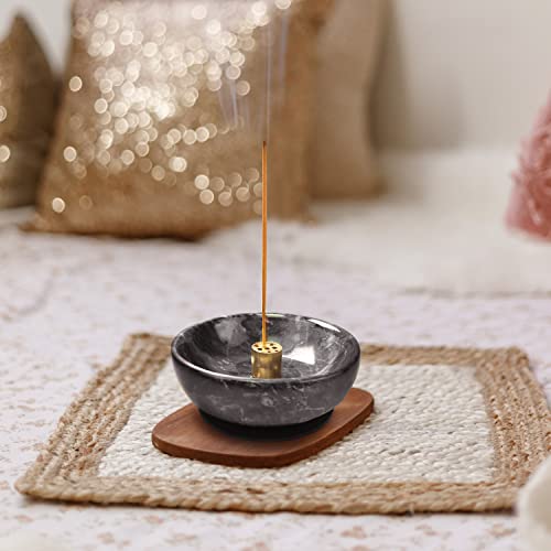 Natural Marble Incense Burner - Handmade Ash Catcher for Sticks & Sage