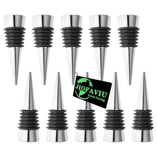 10-Pack Silver Metal Wine Bottle Stoppers for DIY Epoxy Resin Crafts